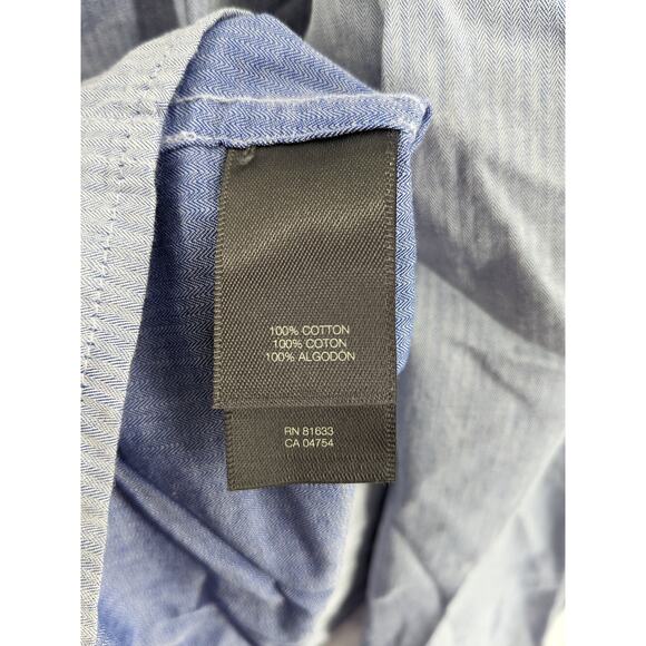 Kenneth Cole Dress Shirt XXL Blue Button Up Super Slim Collared Striped Workwear - Picture 6 of 11